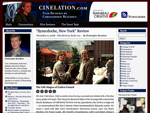 CINELATION, Movie Reviews by Christopher Beaubien